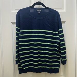 Blue and green striped sweater